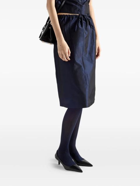 Prada drawstring midi pencil skirt - Blue