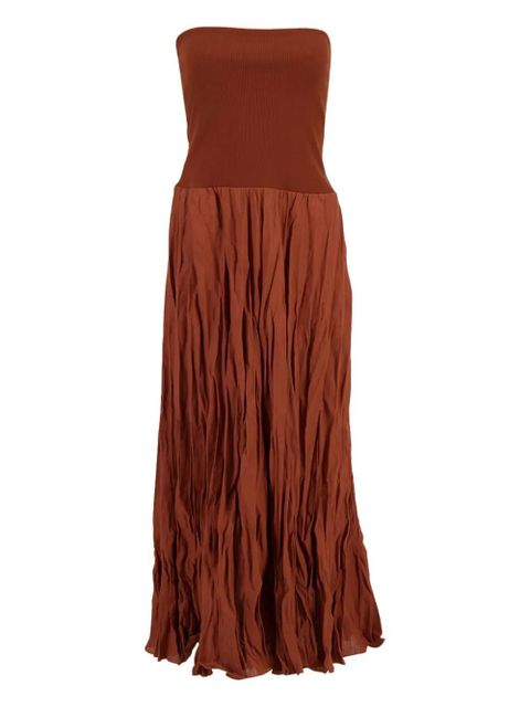 Johanna Ortiz ribbed-waist pleated skirt - Red - zdjęcie produktu nr 1