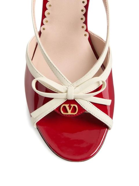 Valentino Garavani 100mm vlogo bow bepointy sandals - Red
