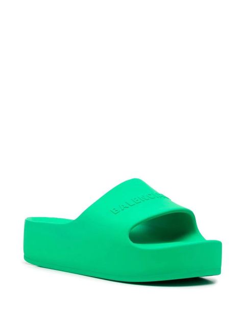 Balenciaga platform slide sandals - Green