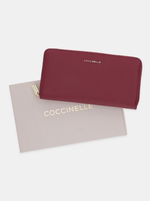 Coccinelle portfel damski kolor bordowy