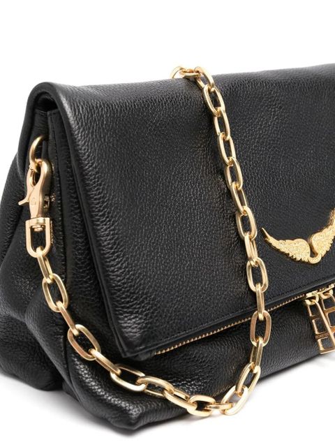 Zadig&Voltaire logo-plaque leather shoulder bag - Black