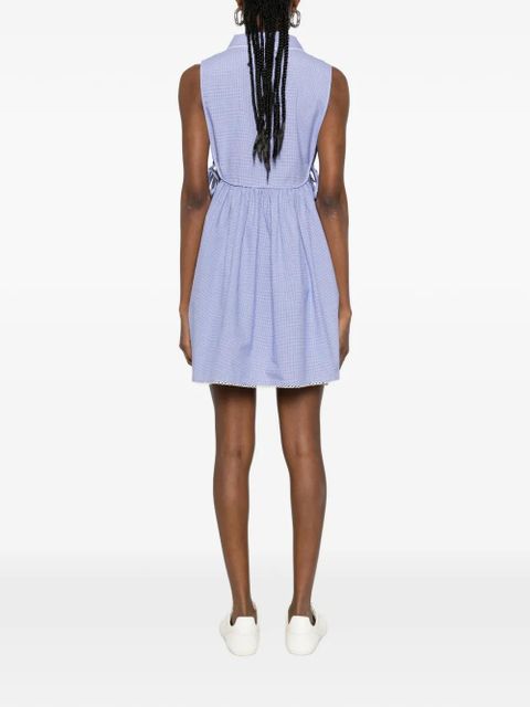 Miu Miu Peter Pan collar gingham dress - Blue