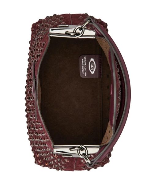 Tod's logo-plaque leather tote bag - Red