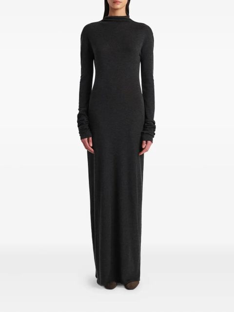 KHAITE roll-neck long-sleeve dress - Grey - zdjęcie produktu nr 2