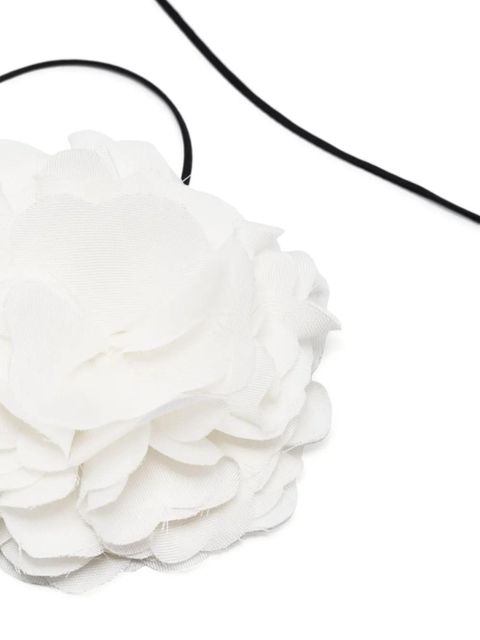 MANURÍ Nancy flower silk necklace - White