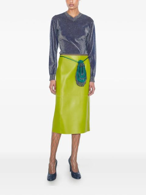 Tory Burch metallic V-neck sweater - Blue - zdjęcie produktu nr 2