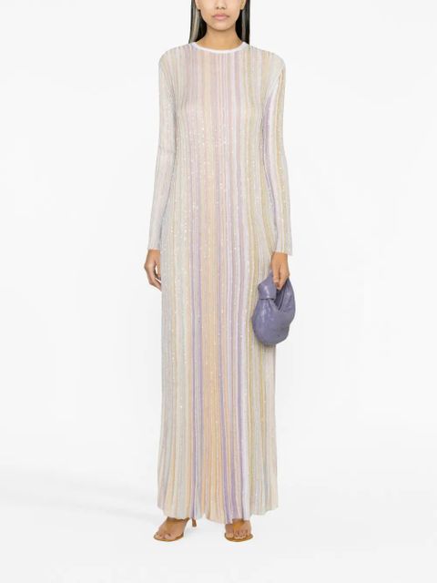 Missoni sequin-embellished striped pleated dress - Purple - zdjęcie produktu nr 2