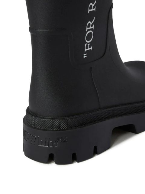 Off-White slogan-print platform boots - Black