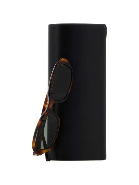 Saint Laurent tortoiseshell rectangle-frame sunglasses - Brown
