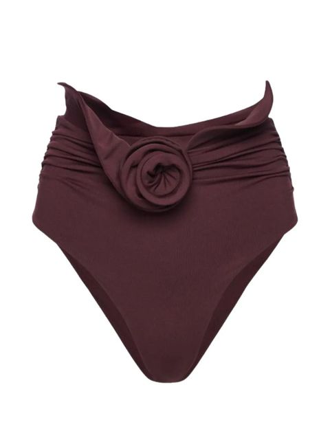 Magda Butrym flower-motif ruched bikini bottoms - Red - zdjęcie produktu nr 1