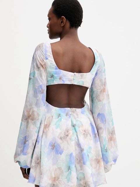 Bardot sukienka kolor niebieski mini rozkloszowana 59858DB2