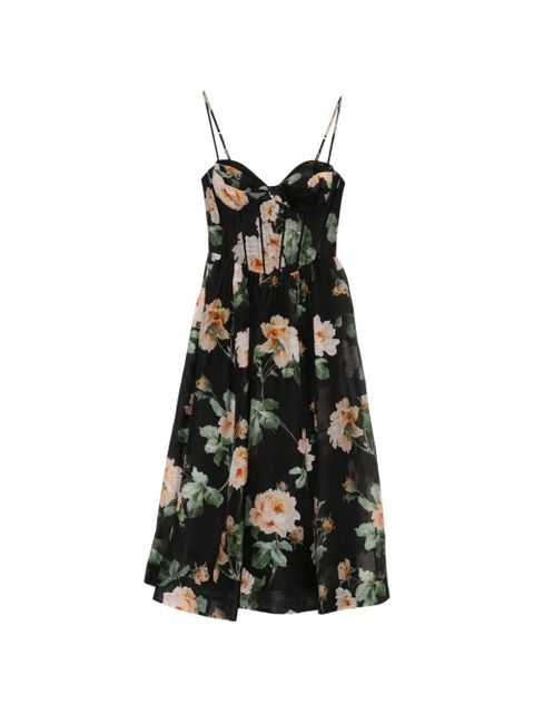 ZIMMERMANN Luna corset floral midi dress - Black - zdjęcie produktu nr 1
