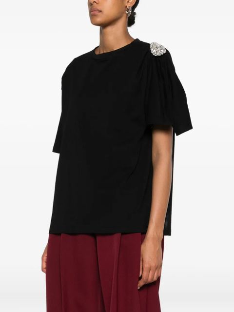 AREA embellished puff-sleeve top - Black