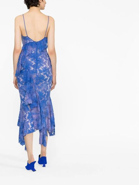 The Attico Thelma lace draped dress - Blue