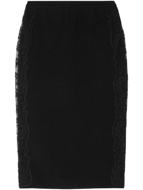 Versace floral-embroidered pencil midi skirt - Black - zdjęcie produktu nr 1