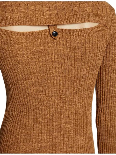 Proenza Schouler ribbed open-back top - Brown