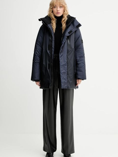 Rains kurtka 17240 Torna Insulated Long Jacket kolor granatowy zimowa 17240