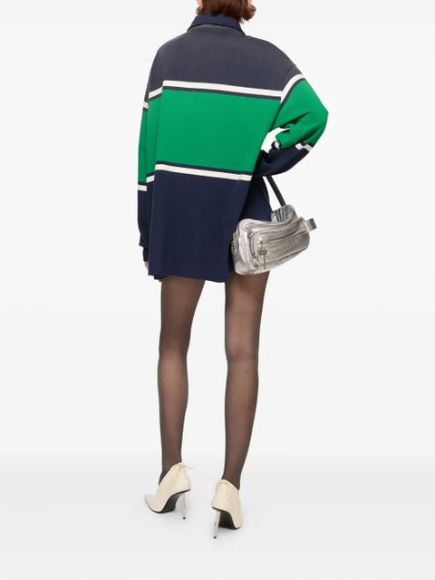 Acne Studios stripe-panel jersey dress - Blue