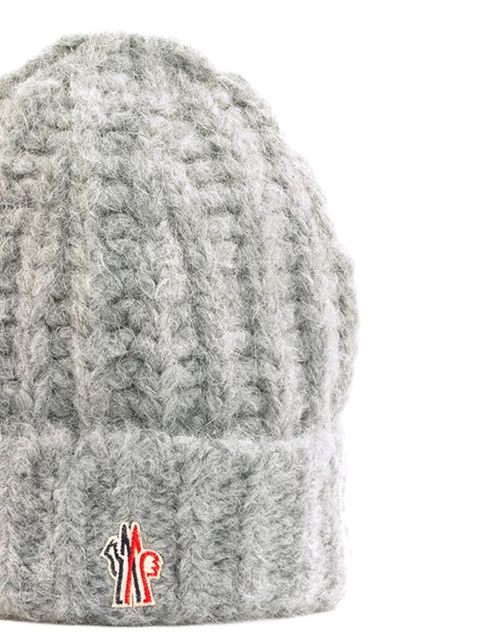 Moncler Grenoble logo-patch beanie - Grey - zdjęcie produktu nr 2