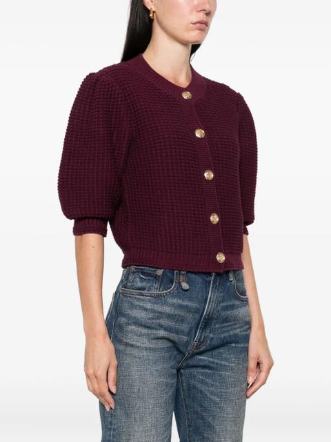 Ba&Sh Garance puff-sleeve cardigan - Red - zdjęcie produktu nr 2