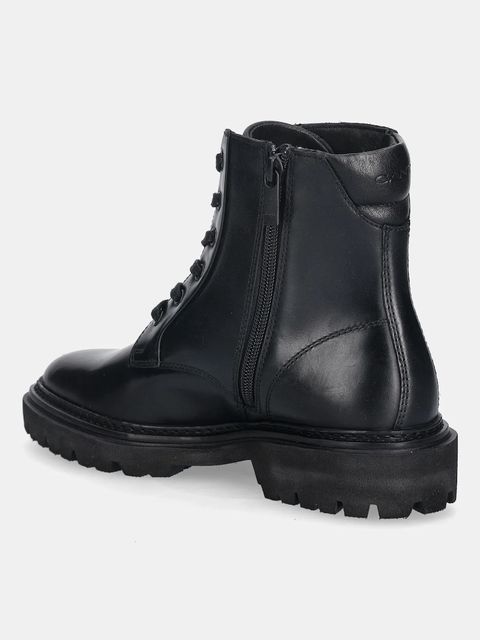 Gant botki skórzane Ivyhill damskie kolor czarny na płaskim obcasie 31531116