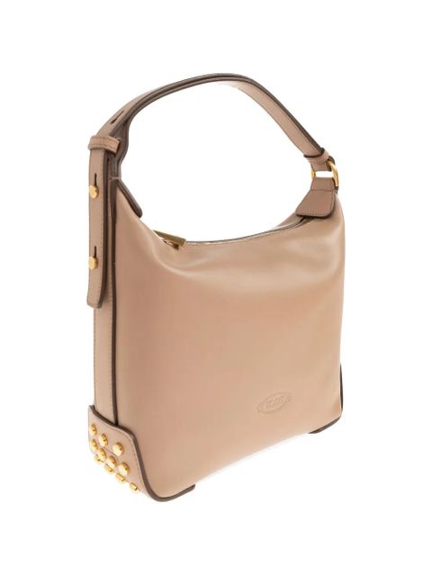 Tod's logo-embossed studded tote bag - Neutrals