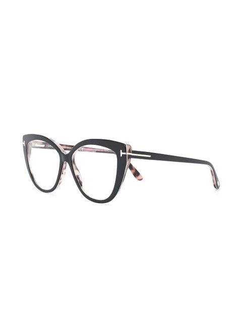 TOM FORD Eyewear tortoiseshell-backed cat-eye glasses - Black - zdjęcie produktu nr 2