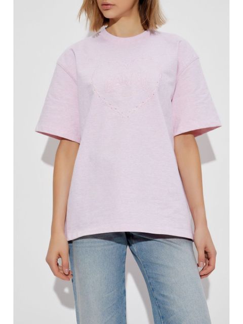 GANNI embroidered T-shirt - Pink - zdjęcie produktu nr 2