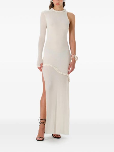 MANURÍ Candy one-sleeve braided-detail maxi dress - White - zdjęcie produktu nr 2
