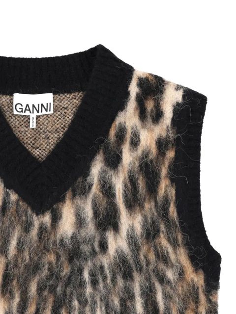 GANNI V-neck knitted vest - Black - zdjęcie produktu nr 2
