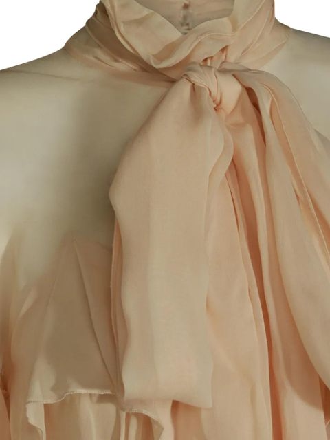 Blumarine ruffled asymmetric blouse - Neutrals