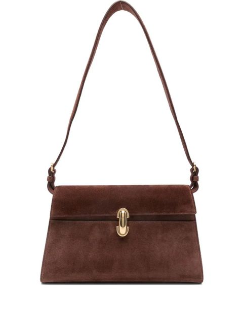 Savette suede clasp shoulder bag - Brown