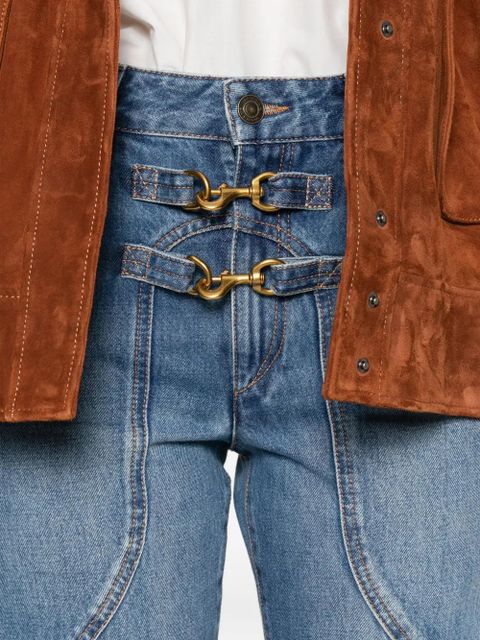 ISABEL MARANT buckled patch-pocket jeans - Blue