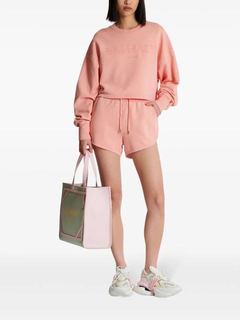 Balmain embroidered-logo cotton shorts - Pink - zdjęcie produktu nr 2