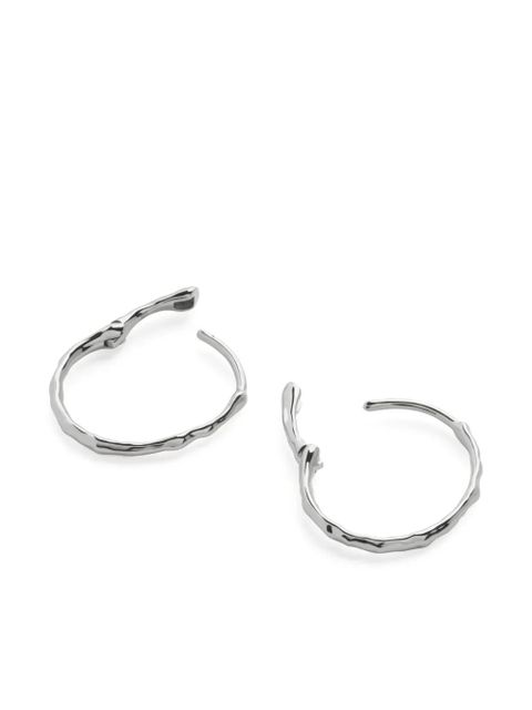 Monica Vinader 14K white gold small Siren hoops - Silver