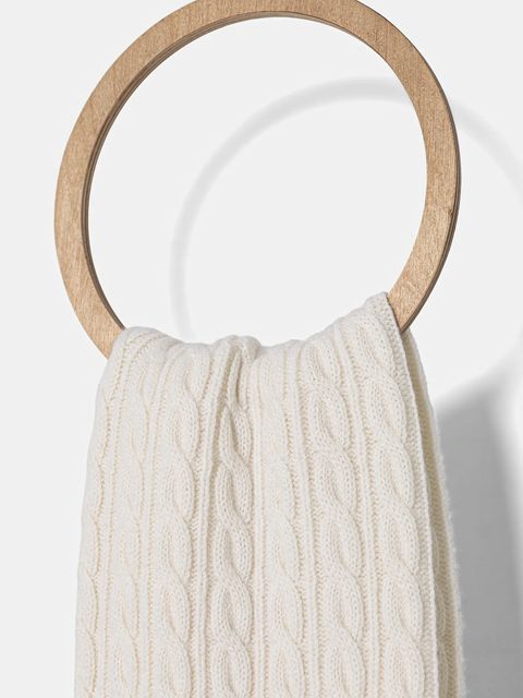 Patou szalik wełniany damski kolor beżowy z aplikacją AC1048041 - zdjęcie produktu nr 2