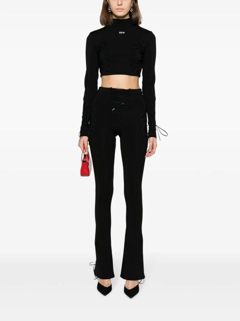 Off-White lace-up logo crop top - Black - zdjęcie produktu nr 2