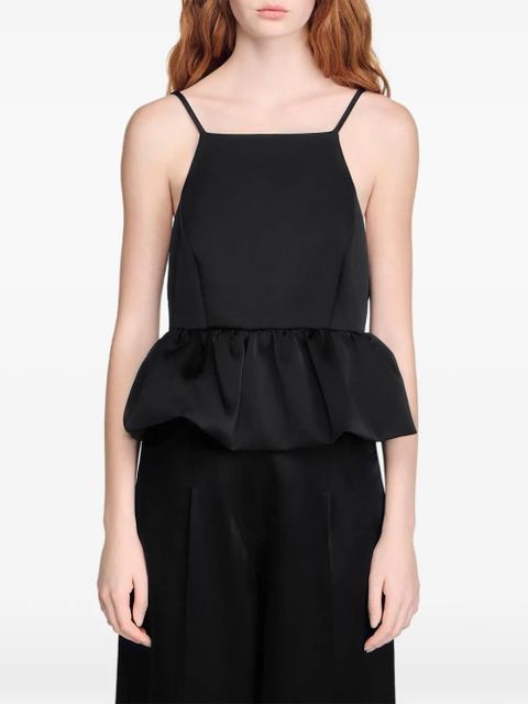SANDRO ruffled camisole top - Black