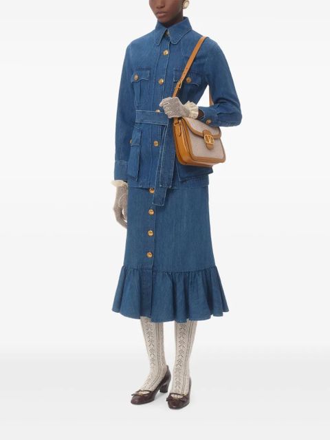 Valentino Garavani lightweight denim cotton skirt - Blue