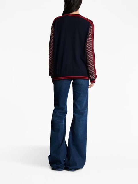 Balmain monogram check-pattern jumper - Red - zdjęcie produktu nr 2