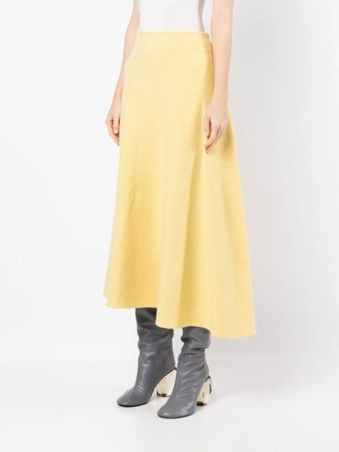 Jil Sander knitted midi A-Line skirt - Yellow