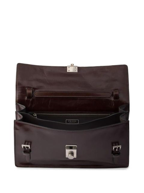 Prada medium leather tote bag - Brown