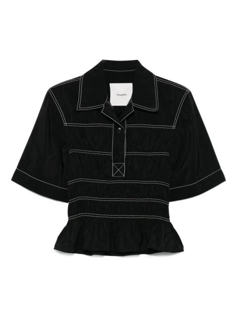 Nanushka smocked-detail shirt - Black - zdjęcie produktu nr 1
