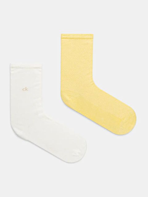 Calvin Klein skarpetki 2-pack damskie kolor żółty 701231377