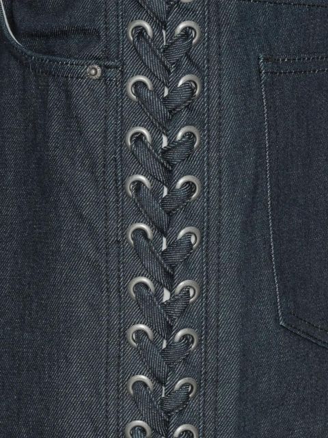 ROTATE BIRGER CHRISTENSEN logo-patch tie-details jeans - Blue