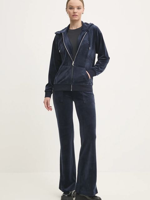Juicy Couture spodnie dresowe welurowe LAYLA POCKET LR - zdjęcie produktu nr 2