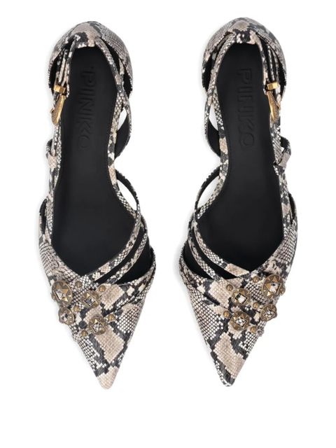 PINKO snakeskin-effect pumps - Neutrals
