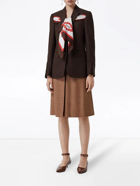 Burberry Silk Scarf Detail Wool Tailored Jacket - Brown - zdjęcie produktu nr 2