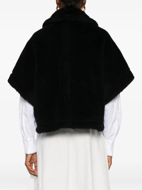 Max Mara teddy three-button cape - Black